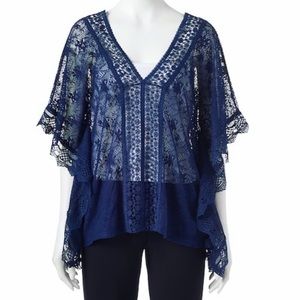🌈3/$10🌈 Candie’s Navy lace poncho